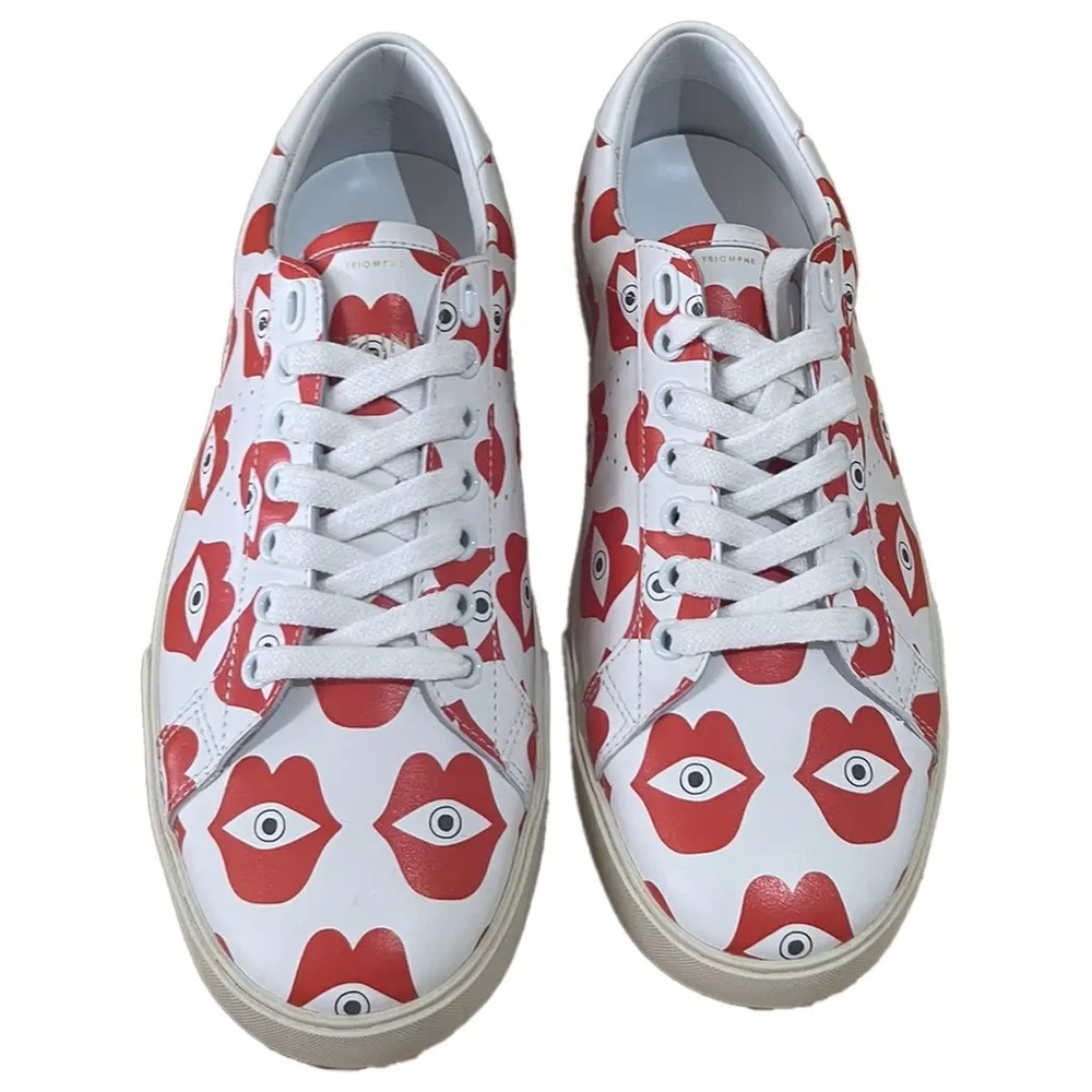 CÉLINE White and Red Women's Sneakers